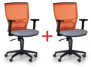 Krzesło biurowe VENLO 1+1 GRATIS, saro/pomarańczowy