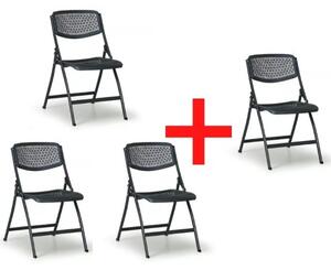 Składane krzesło CLICK 3+1 GRATIS, czarne