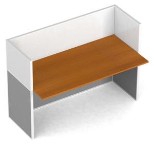 Zestaw parawanów biurowych ze stołem prostym PRIMO, magnetyczny, 1 miejsce, czereśnia