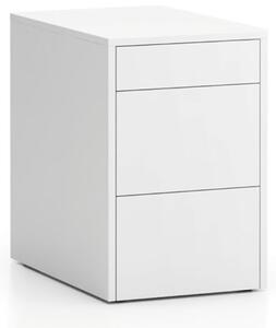 Kontenerek szufladowy SEGMENT, 3 szuflady, biały