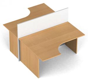 Zestaw parawanów biurowych ze stołem ergonomicznym PRIMO, magnetyczny 2 miejsca, czereśnia