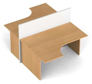 Zestaw parawanów biurowych ze stołem ergonomicznym PRIMO, magnetyczny 2 miejsca, buk