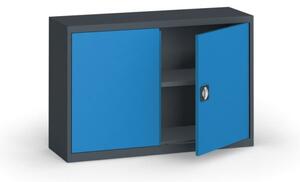 Szafa metalowa, 800 x 1200 x 400 mm, 1 półki, antracyt/niebieska