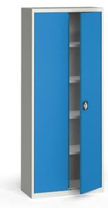 Szafa metalowa, 1950 x 800 x 400 mm, 4 półki, szara/niebieska