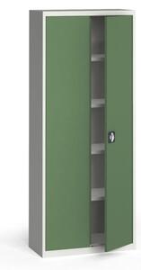 Szafa metalowa, 1950 x 800 x 400 mm, 4 półki, szara/zielona