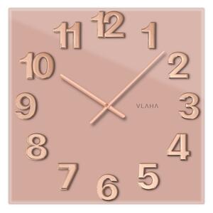 Vlaha VCT1108 szklany zegar 40 x 40 cm, różowy
