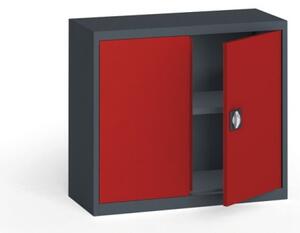 Szafa metalowa, 800 x 950 x 400 mm, 1 półka, antracyt/czerwona