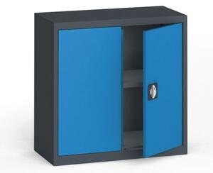 Szafa metalowa, 800 x 800 x 400 mm, 1 półka, antracyt/niebieska