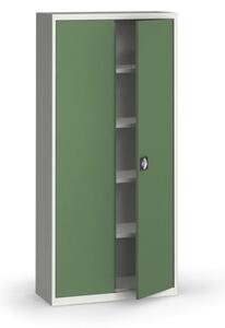 Szafa metalowa, 1950 x 950 x 400 mm, 4 półki, szara/zielona