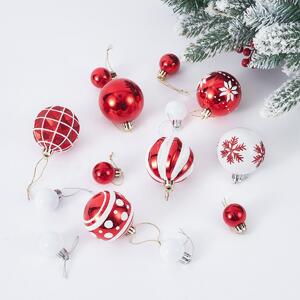 Zestaw ozdób świątecznych Merry&Bright, 44 szt., czerwono-biały