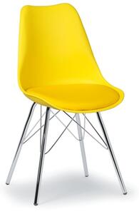 Krzesło konferencyjne/kuchenne ze skórzanym siedziskiem CHRISTINE, żółte