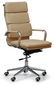 Krzesło biurowe KIT, skóra, capuccino