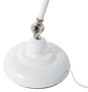 Nowoczesna lampa biurkowa regulowana metalowa biała Meramec Beliani