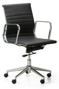 Krzesło biurowe STYLE S, skóra, czarny