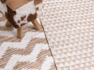 Dywan beżowo-biały juta bawełna naturalny ręcznie wykonany 80 x 150 cm Tunceli Beliani