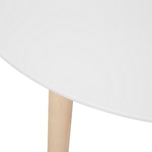 Stół do jadalni biały blat jasne drewniane nogi okrągły 120 cm Bovio Beliani