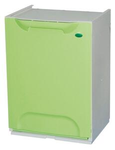 Plastikowy kosz na śmieci segregowane, zielony, 1x 14 l