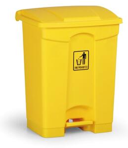 Uniwersalny kosz na śmieci z pedałem, 68 l, żółty