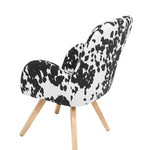 Nowoczesny fotel tapicerowany siedzisko poliester do salonu biało-czarny Bjarn Beliani