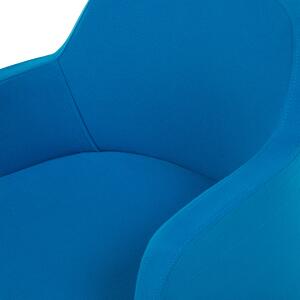 Nowoczesny fotel tapicerowany drewniane nogi retro salon niebieski Ystad Beliani