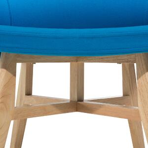 Nowoczesny fotel tapicerowany drewniane nogi retro salon niebieski Ystad Beliani