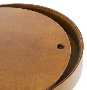 Okrągły stolik kawowy ze zdejmowanym blatem z ciemnego drewna Oregon Beliani