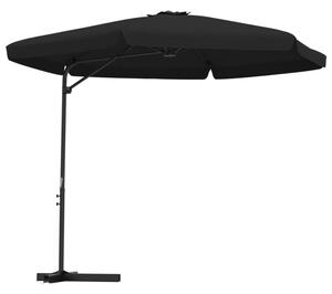 Parasol ogrodowy na stalowym słupku, 300 cm, czarny