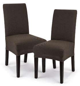 Multielastyczny pokrowiec na krzesło Comfort, brązowy, 40 - 50 cm, zestaw 2 szt
