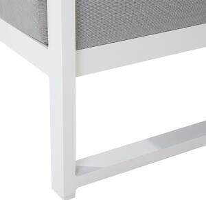 Zestaw mebli ogrodowych sofa i stolik biała aluminiowa rama szare poduszki Castella Beliani