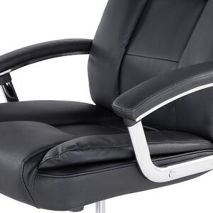 Fotel biurowy ekoskóra krzesło regulowane regulowany metalowa noga czarny Advance Beliani