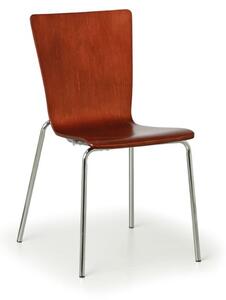 Krzesło drewniane z chromowaną konstrukcją CALGARY, orzech