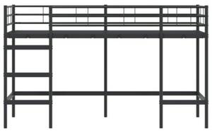 Łóżko piętrowe dla dzieci czarny 99,5 x 190 cm stal