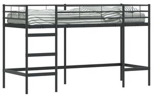 Łóżko piętrowe dla dzieci czarny 99,5 x 190 cm stal