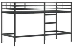 Łóżko piętrowe dla dzieci czarny 99,5 x 190 cm stal