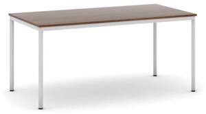 Stół do jadalni TRIVIA, jasnoszara konstrukcja, 1600 x 800 mm, orzech