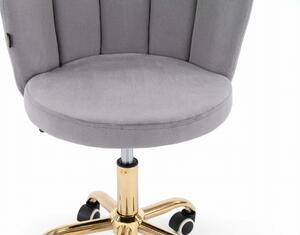 EMWOmeble Krzesło obrotowe muszelka DC-6092S | Welur | Szary | Złote nogi
