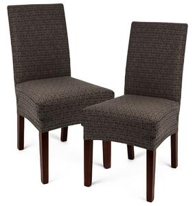 Multielastyczny pokrowiec na krzesło Comfort Plus brązowy, 40 - 50 cm, zestaw 2 szt