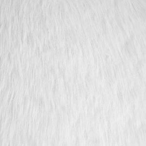 Stołek taboret futrzany puf dekoracyjny drewniane nogi biały IOWA Beliani