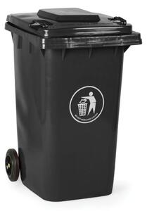 Plastikowy pojemnik na śmieci, śmietnik, 240 litrów, grafitowy