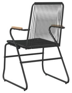 Krzesła ogrodowe, 4 szt., czarne, 58x59x85,5 cm, rattan pvc