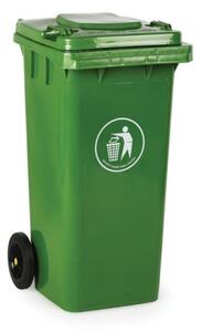 Plastikowy pojemnik na śmieci, śmietnik, 120 litrów, zielony