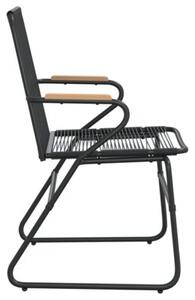 Krzesła ogrodowe, 4 szt., czarne, 58x59x85,5 cm, rattan pvc