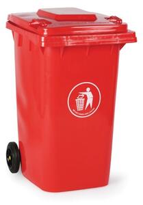 Plastikowy pojemnik na śmieci, śmietnik, 240 litrów, czerwony