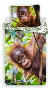 Pościel bawełniana Orangutan, 140 x 200 cm, 70 x 90 cm
