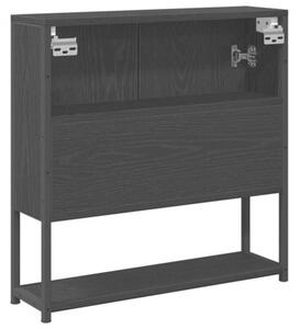 Szafka z lustrem z półką z drzwiami czarny dąb 60 x 16 x 60 cm