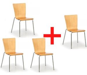 Krzesło drewniane CALGARY 3+1 GRATIS, kolor naturalny