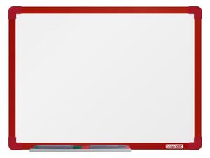 Biała magnetyczna tablica do pisania boardOK 600 x 450 mm, czerwona rama