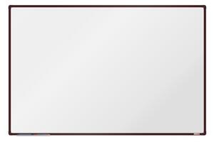 Biała magnetyczna tablica do pisania boardOK 1800 x 1200 mm, brązowa rama