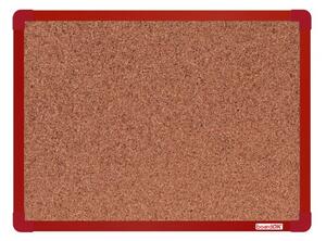 Tablica korkowa BoardOK w ramie aluminiowej, 600 x 450 mm, czerwona rama