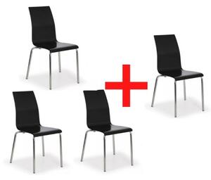 Krzesło do jadalni BELLA, czarny, 3+1 GRATIS